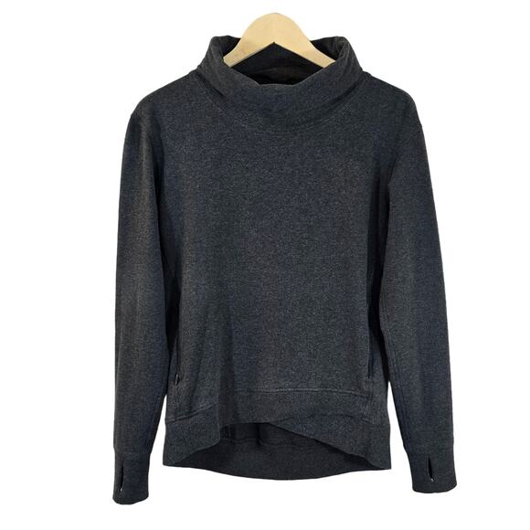 M Lululemon On The Double Pullover Sweater Size 6 Dark Grey Activewear Winter - Picture 1 of 10